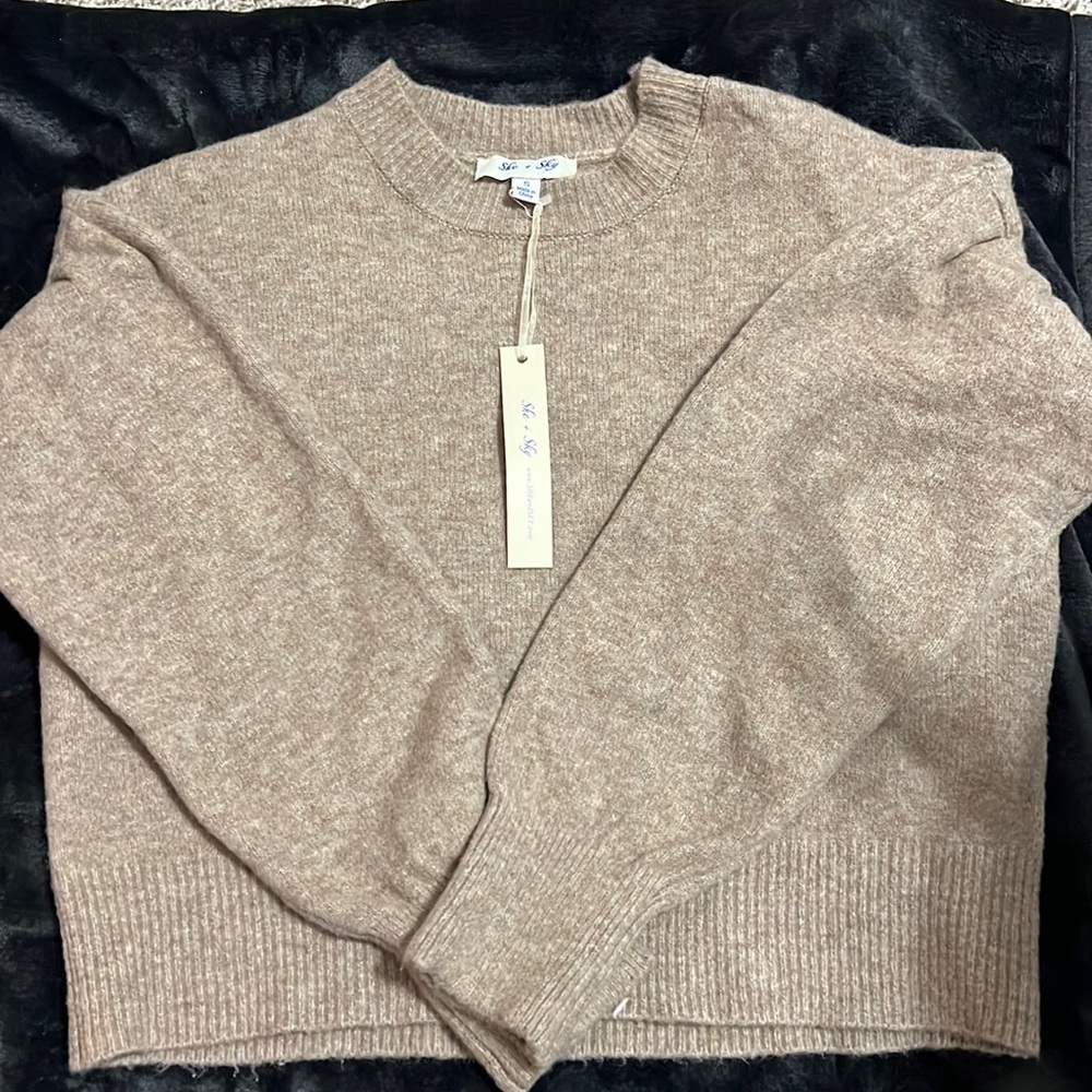 She + Sky, Cropped, Ballon sleeve sweater